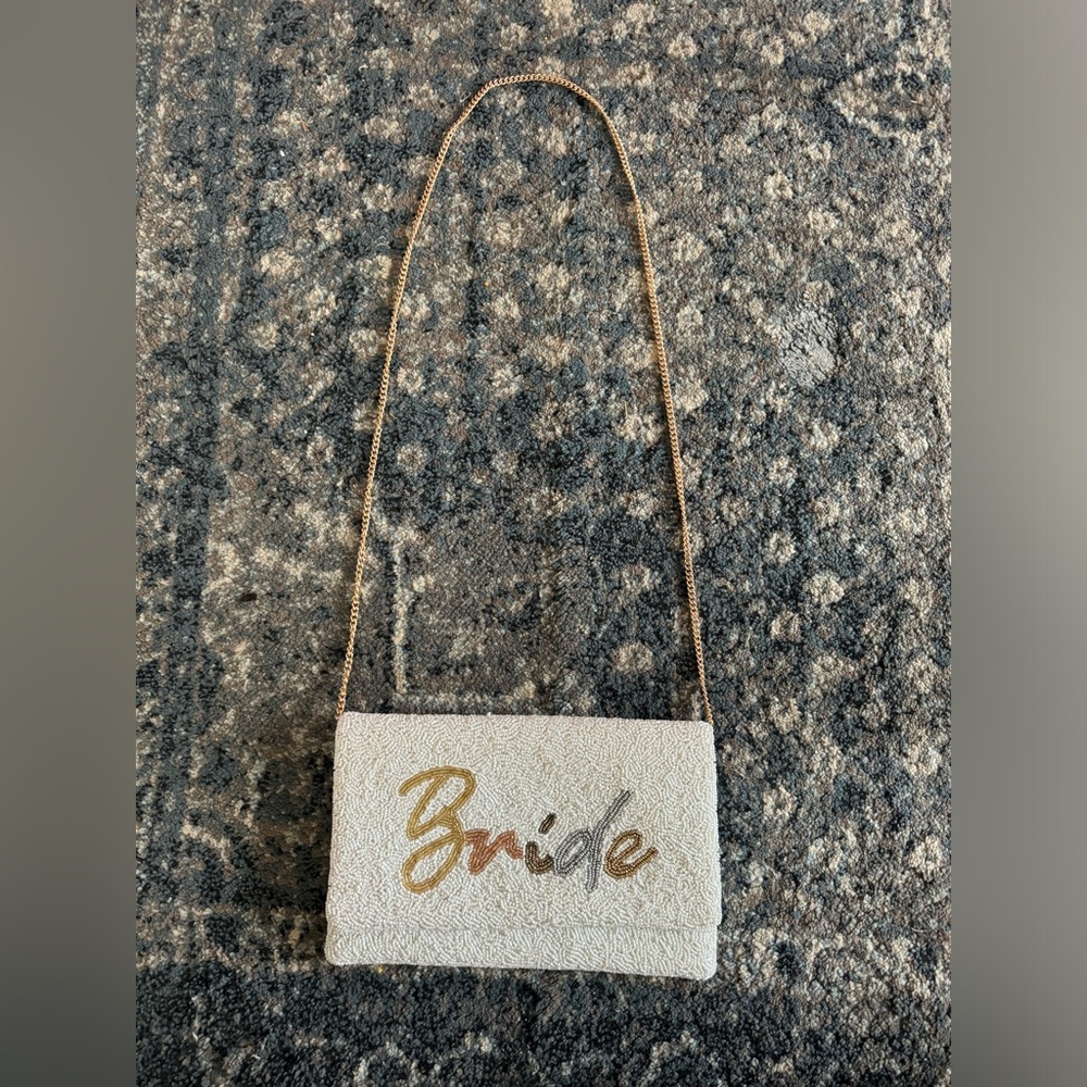 White Beaded Bride Purse - Never Used